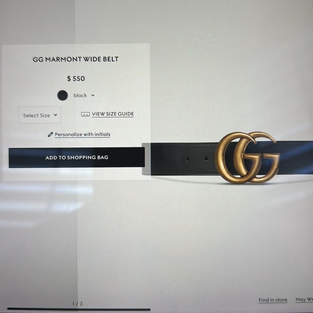 Authentic Gucci GG Marmont wide belt - Picture 5 of 7